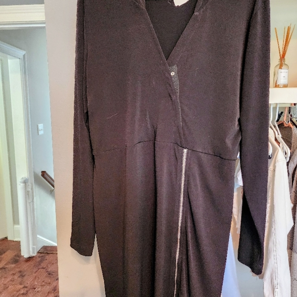NEW w/tags ANATOMIE Black Lycra Hooded Dress with Zipper L